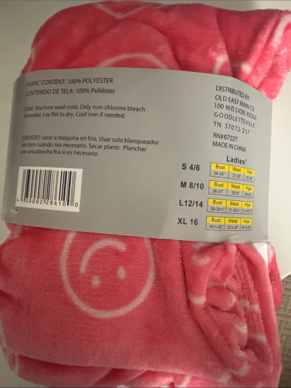 Bobbie Brooks Pink Swirl Plush Ladies' Sleep Pants XL